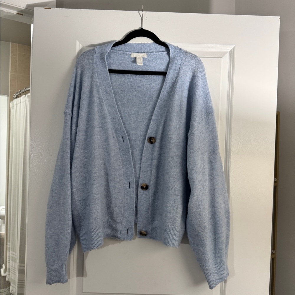 Women's Blue Cardigan Sweater